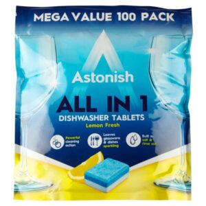 Astonish All In 1 Dishwasher Tablets Lemon Fresh - Mega Value 100 Pack