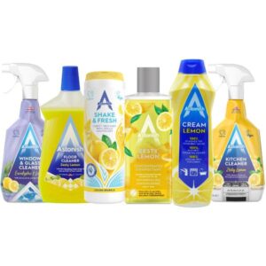 Astonish 6 in1 Zesty Lemon Cleaning Power Pack! Windows, Floors, Fabrics, Kitchen & Disinfection!