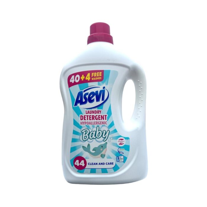 Asevi Baby Hypoallergenic Detergent - For Soft and Clean Baby Clothes - 44W - 2376ML