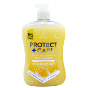 Astonish Protect + Care Anti-Bacterial Handwash Milk & Honey - Removes 99.9% Bacteria - 600ML